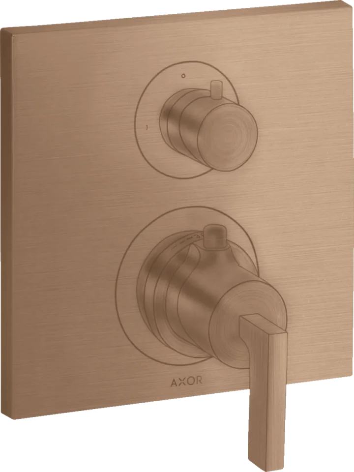 Axor Citterio Thermostatic Shower Mixer Concealed 217 X 187 X 135mm Rose Gold/gold - Brushed product image - Image 1