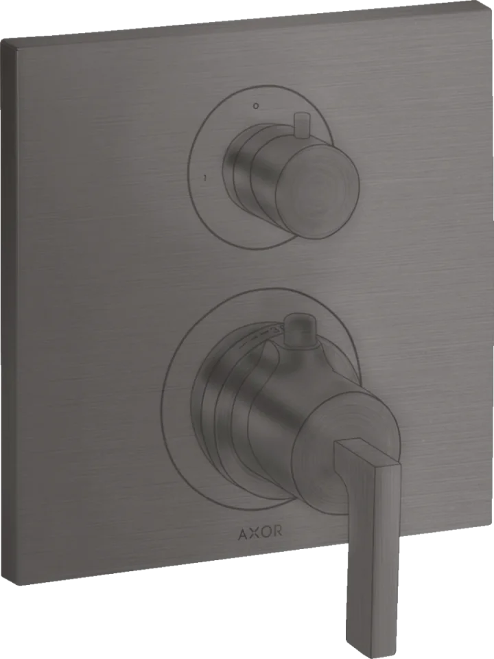 Axor Citterio Thermostatic Shower Mixer Concealed 217 X 187 X 135mm Gunmetal/chrome - Brushed product image - Image 1
