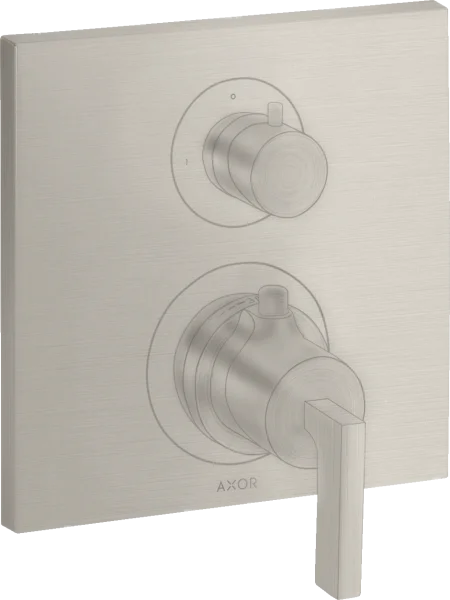 Axor Citterio Thermostatic Mixer For Concealed Installation With Shut-off / Diverter Valve And Lever Handle Stainless Steel Optic