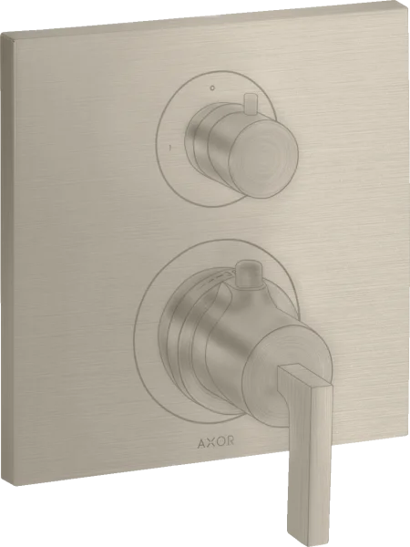 Axor Citterio Thermostatic Mixer For Concealed Installation With Shut-off / Diverter Valve And Lever Handle Brushed Nickel