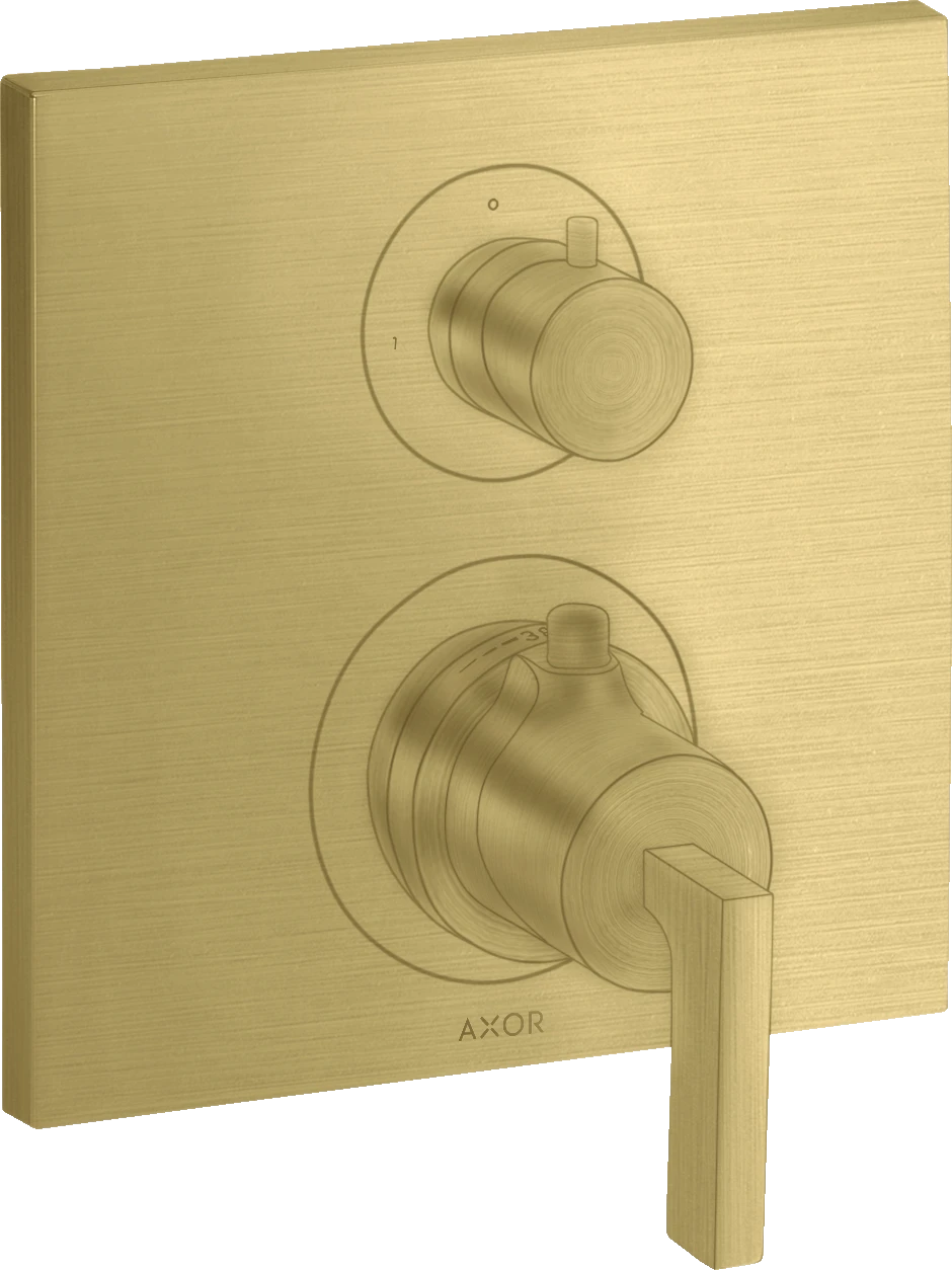 Axor Citterio Thermostatic Shower Mixer Concealed 217 X 187 X 135mm Brass - Brushed