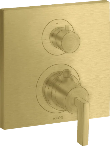 Axor Citterio Thermostatic Mixer For Concealed Installation With Shut-off / Diverter Valve And Lever Handle Brushed Brass