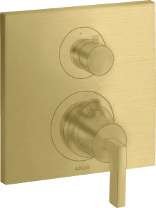 Axor Citterio Thermostatic Shower Mixer Concealed 217 X 187 X 135mm Brass - Brushed