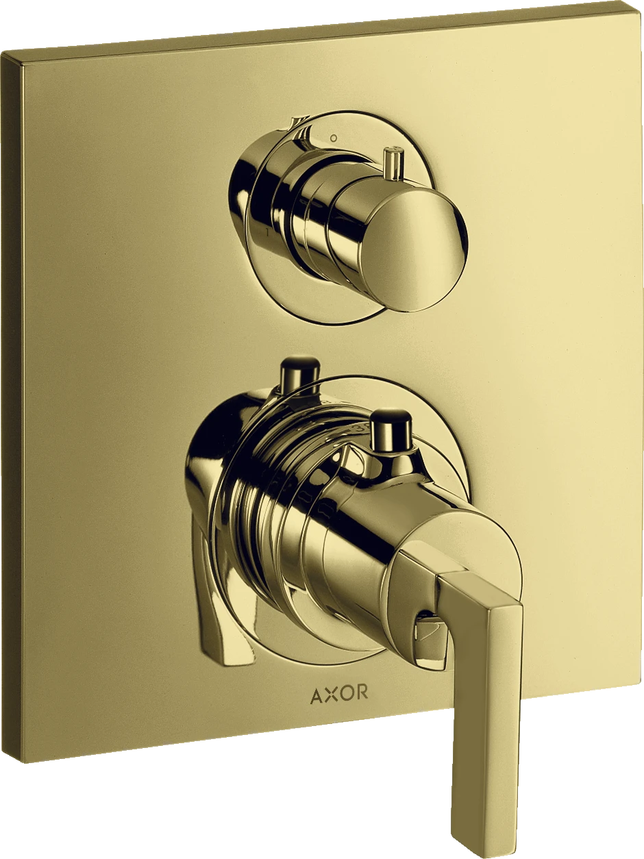 Axor Citterio Thermostatic Shower Mixer Concealed 217 X 187 X 135mm Gold - Polished