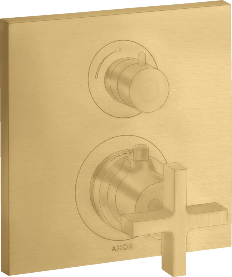 Axor Citterio Thermostatic Shower Mixer Concealed 217 X 187 X 135mm Gold - Brushed product image - Image 1