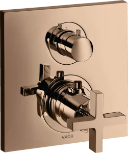 Axor Citterio Thermostatic Shower Mixer Concealed 217 X 187 X 135mm Rose Gold/gold - Polished