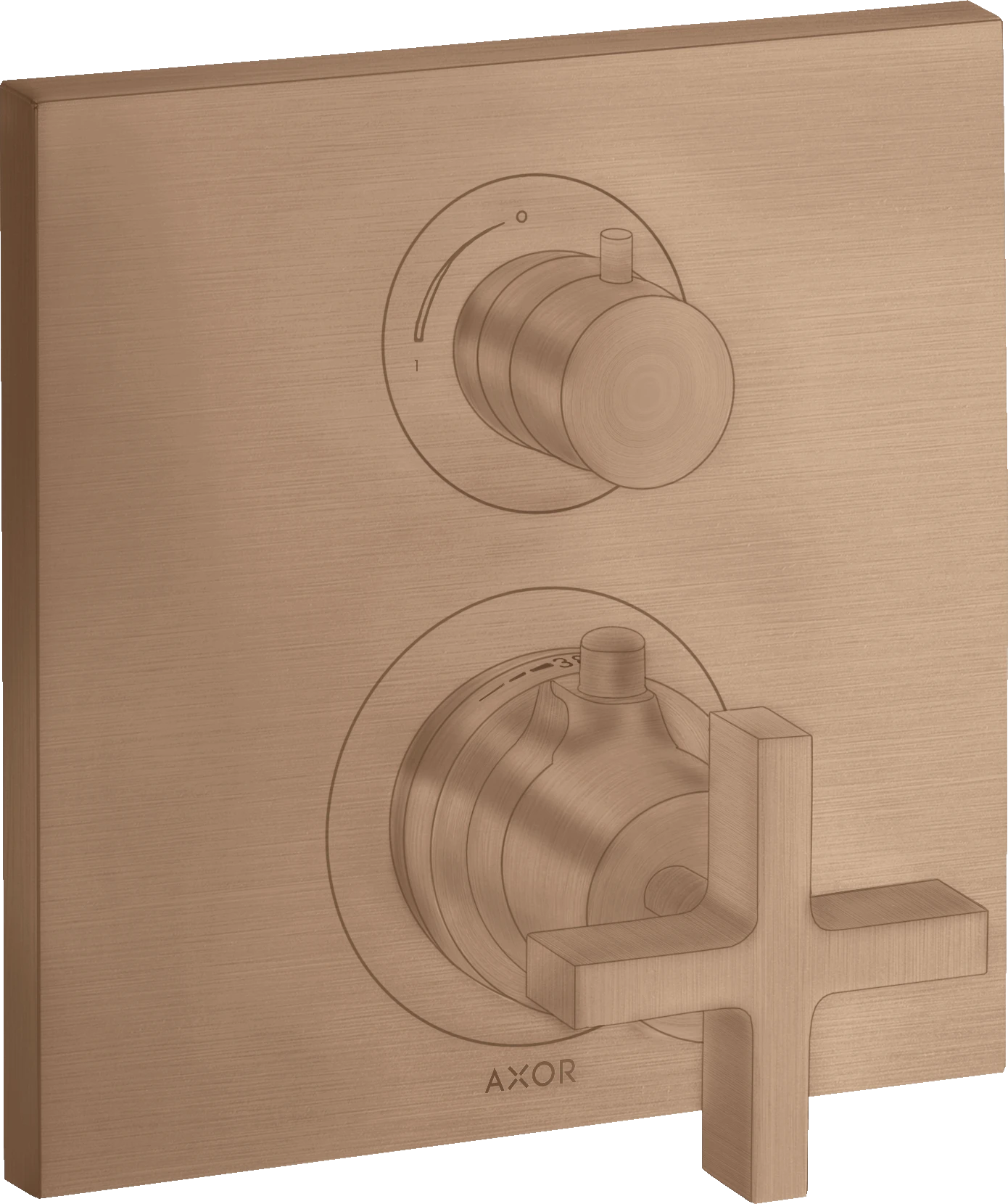Axor Citterio Thermostatic Shower Mixer Concealed 217 X 187 X 135mm Rose Gold/gold - Brushed