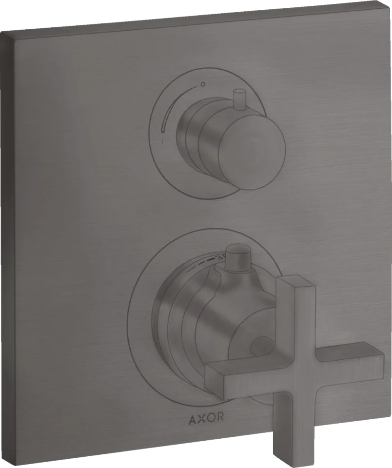 Axor Citterio Thermostatic Shower Mixer Concealed 217 X 187 X 135mm Gunmetal/chrome - Brushed product image - Image 1
