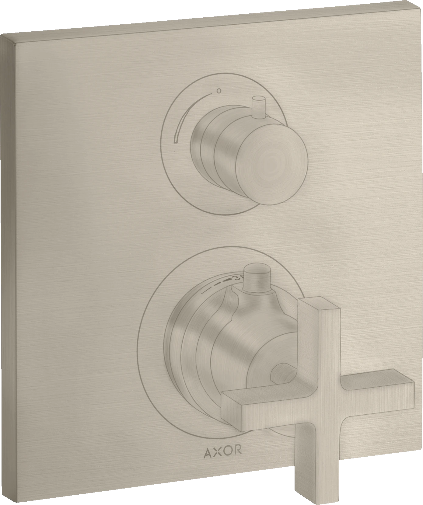 Axor Citterio Thermostatic Shower Mixer Concealed 217 X 187 X 135mm Nickel - Brushed