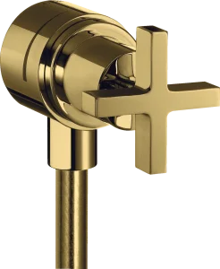 Axor Citterio Wall Outlet Stop With Non-return Valve, Shut-off Valve And Cross Handle