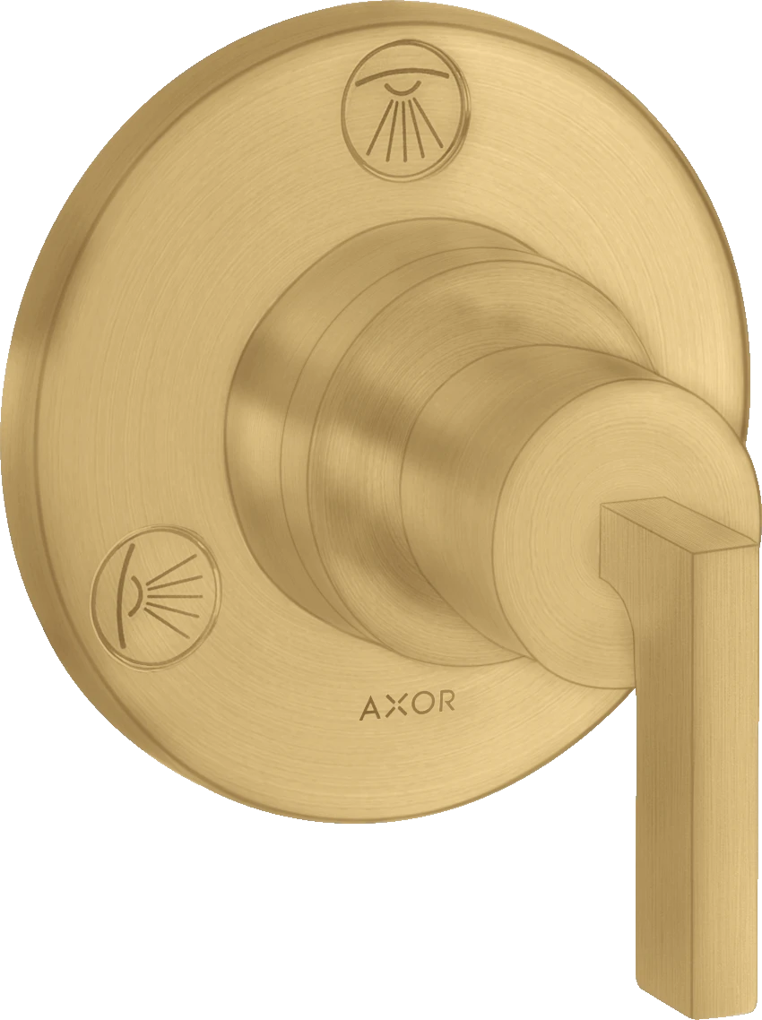 Axor Citterio Manual Shut-off & Diverter Valves 130 X 110 X 87mm Gold - Brushed