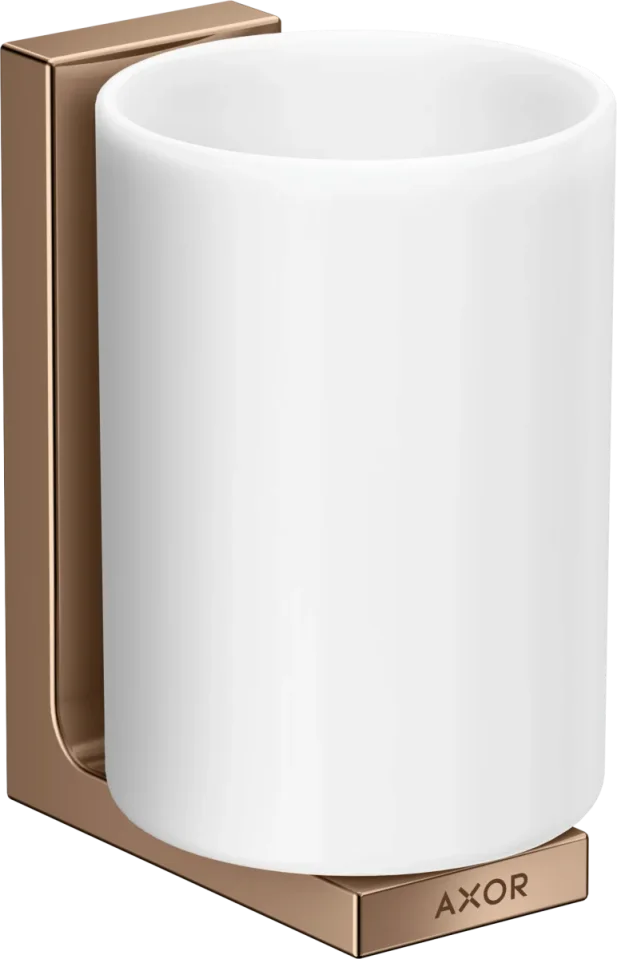 Axor Universal Rectangular Tooth Brush Tumbler 256 X 163 X 102mm Rose Gold/gold - Polished product image - Image 1