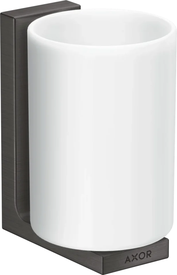 Axor Universal Rectangular Tooth Brush Tumbler 256 X 163 X 102mm Gunmetal/chrome - Brushed product image - Image 1