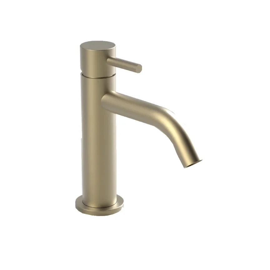 Ava Trend Deck Mounted Basin Mixer Monobloc - Brushed Brass detail view - Image 3