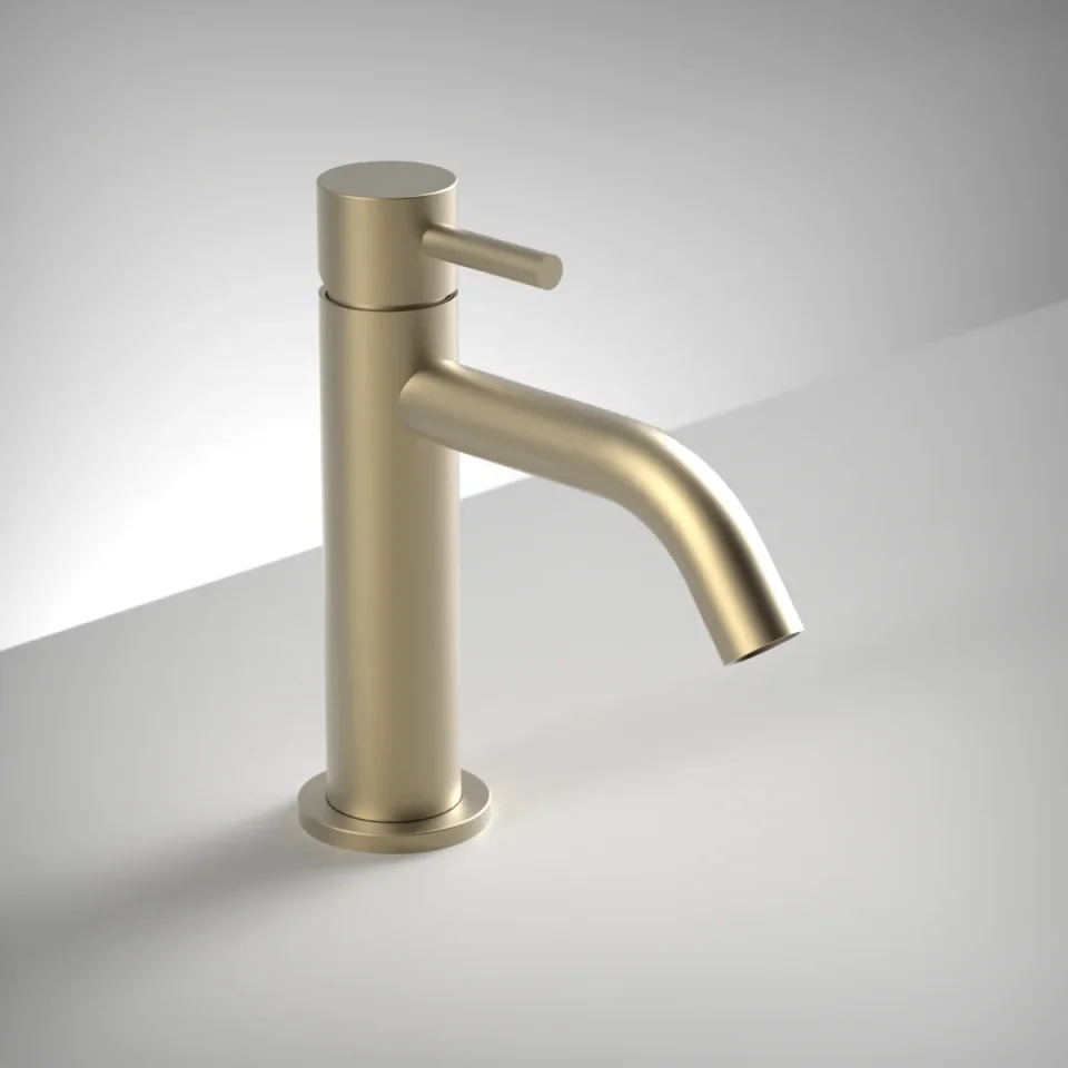 Ava Trend Deck Mounted Basin Mixer Monobloc - Brushed Brass product image - Image 1