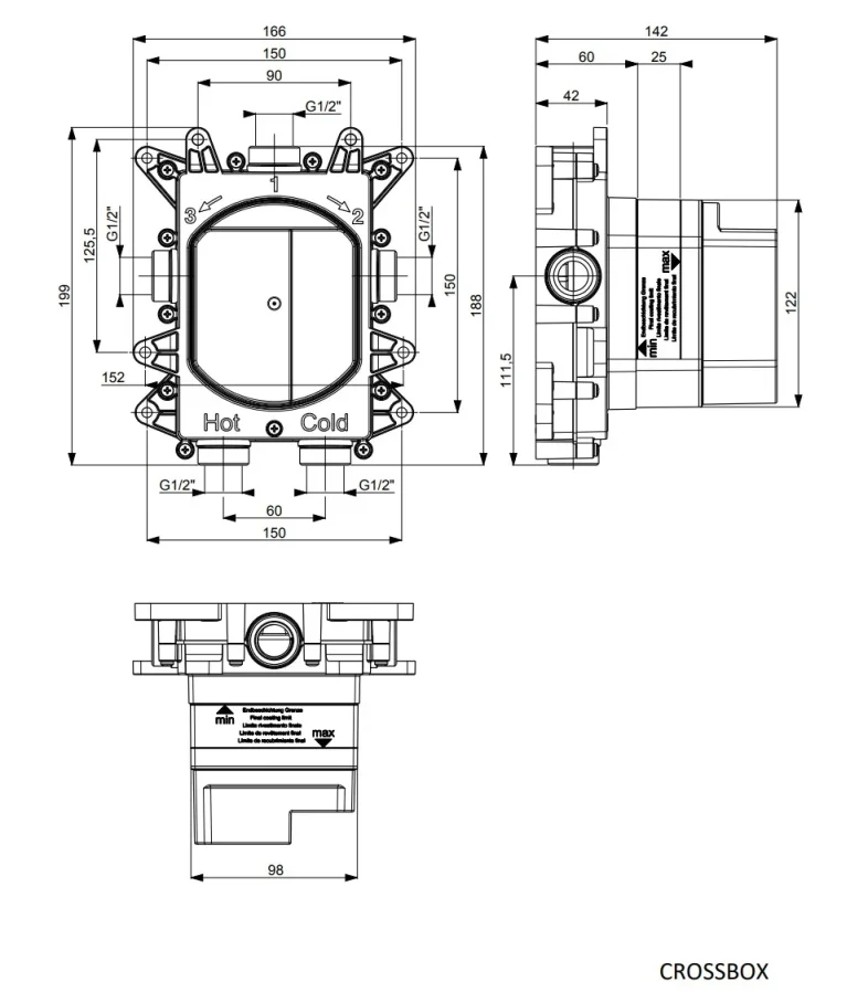 Crosswater Crossbox In Universal Rough detail view - Image 5