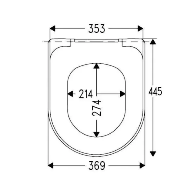 Abacus Simple WC Toilet Seat & Cover technical drawing - Image 2