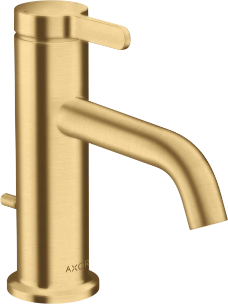 Axor One Single Lever Basin Mixer 70 With Lever Handle And Pop-up Waste Set Brushed Gold Optic