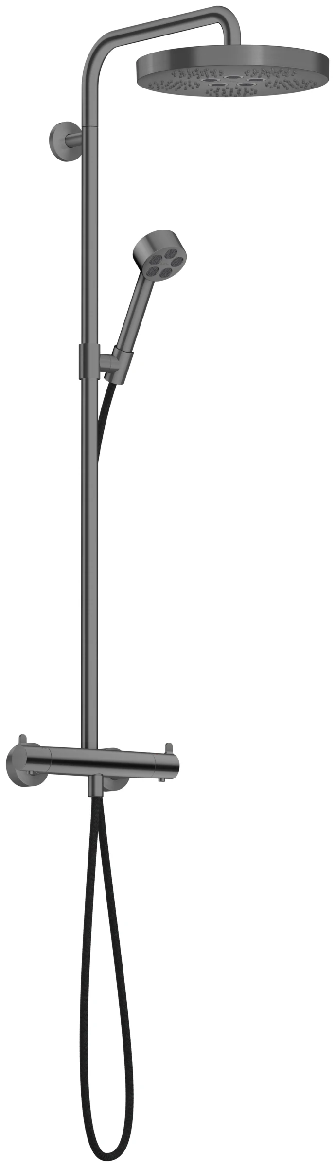 Axor One Showerpipes With Thermostatic Mixer 1020 X 350 X 170mm Gunmetal/chrome - Brushed