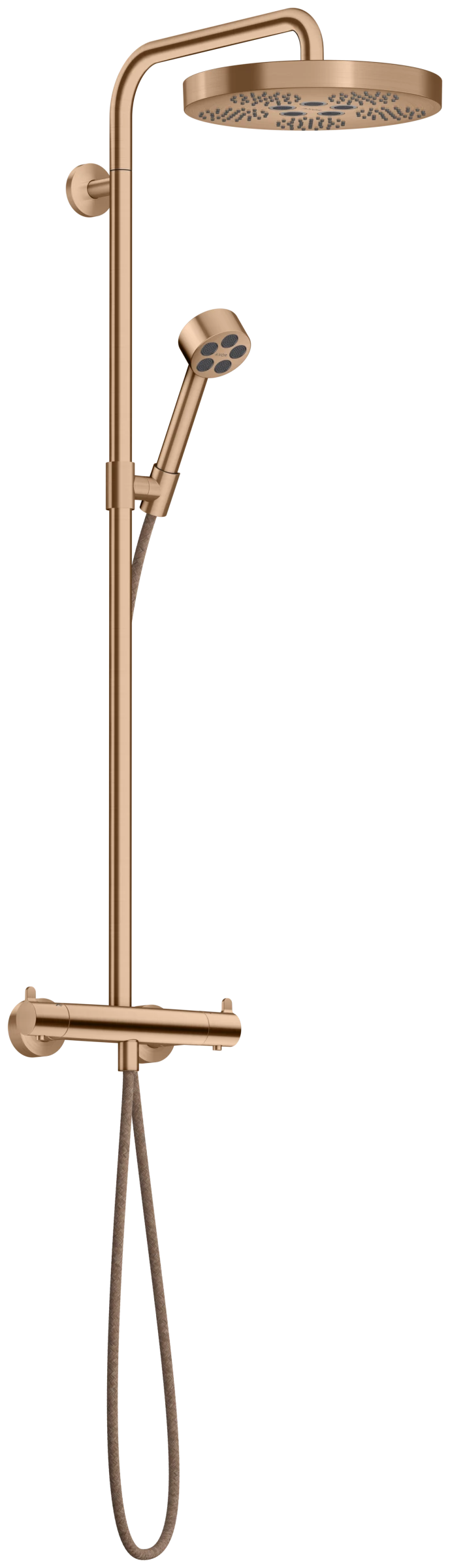 Axor One Showerpipes With Thermostatic Mixer 1020 X 350 X 170mm Rose Gold/gold - Brushed