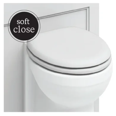 Burlington Matt White Seat - Chrome Soft Close detail view - Image 2