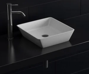 StoneKAST Quadratto Sit On Basin Matt White 380x380mm