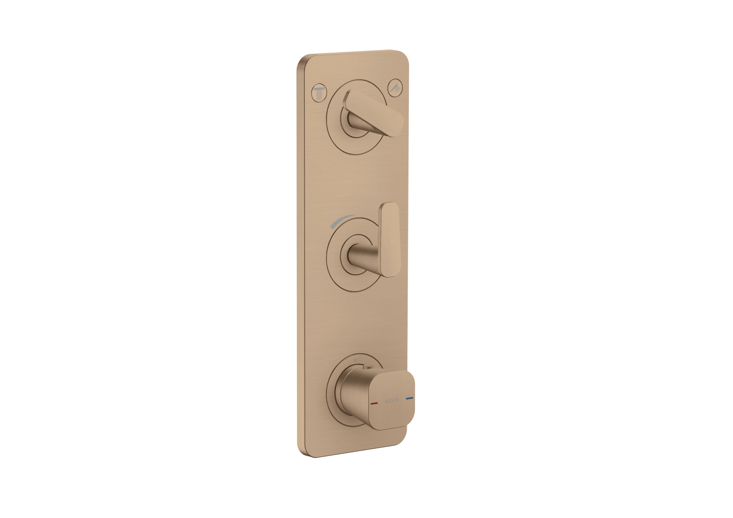 Axor Citterio C Thermostatic Shower Mixer Concealed 458 X 247 X 107mm Rose Gold/gold - Brushed