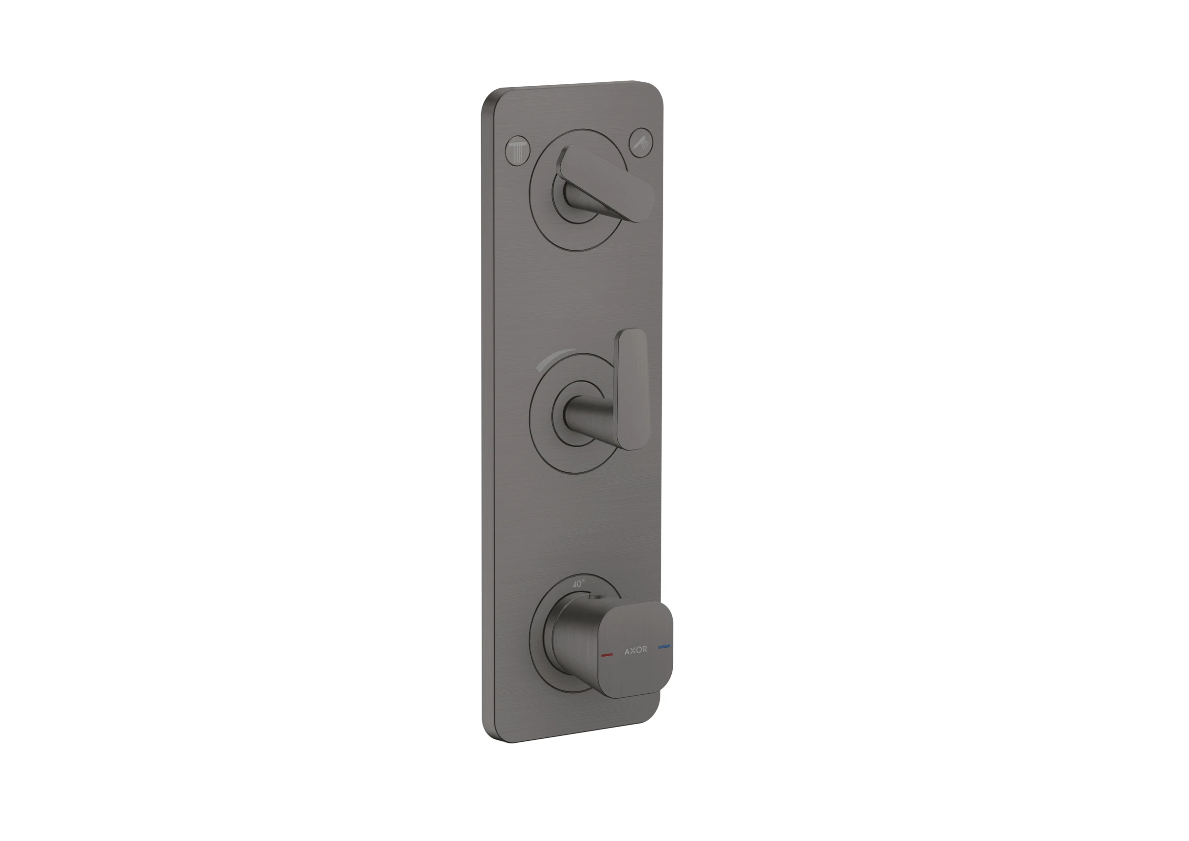 Axor Citterio C Thermostatic Shower Mixer Concealed 458 X 247 X 107mm Gunmetal/chrome - Brushed