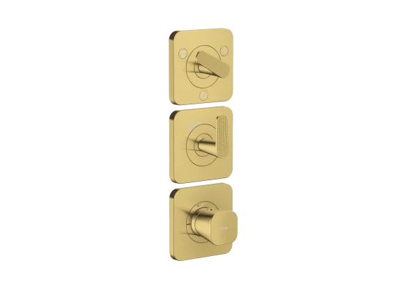 Axor Citterio C Thermostatic Module 380/120 For Concealed Installation With Escutcheons For 3 Functions - Cubic Cut