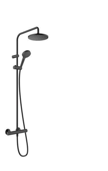 Hansgrohe Vernis Blend Showerpipes With Thermostatic Mixer 985 X 325 X 85mm Black - Matt