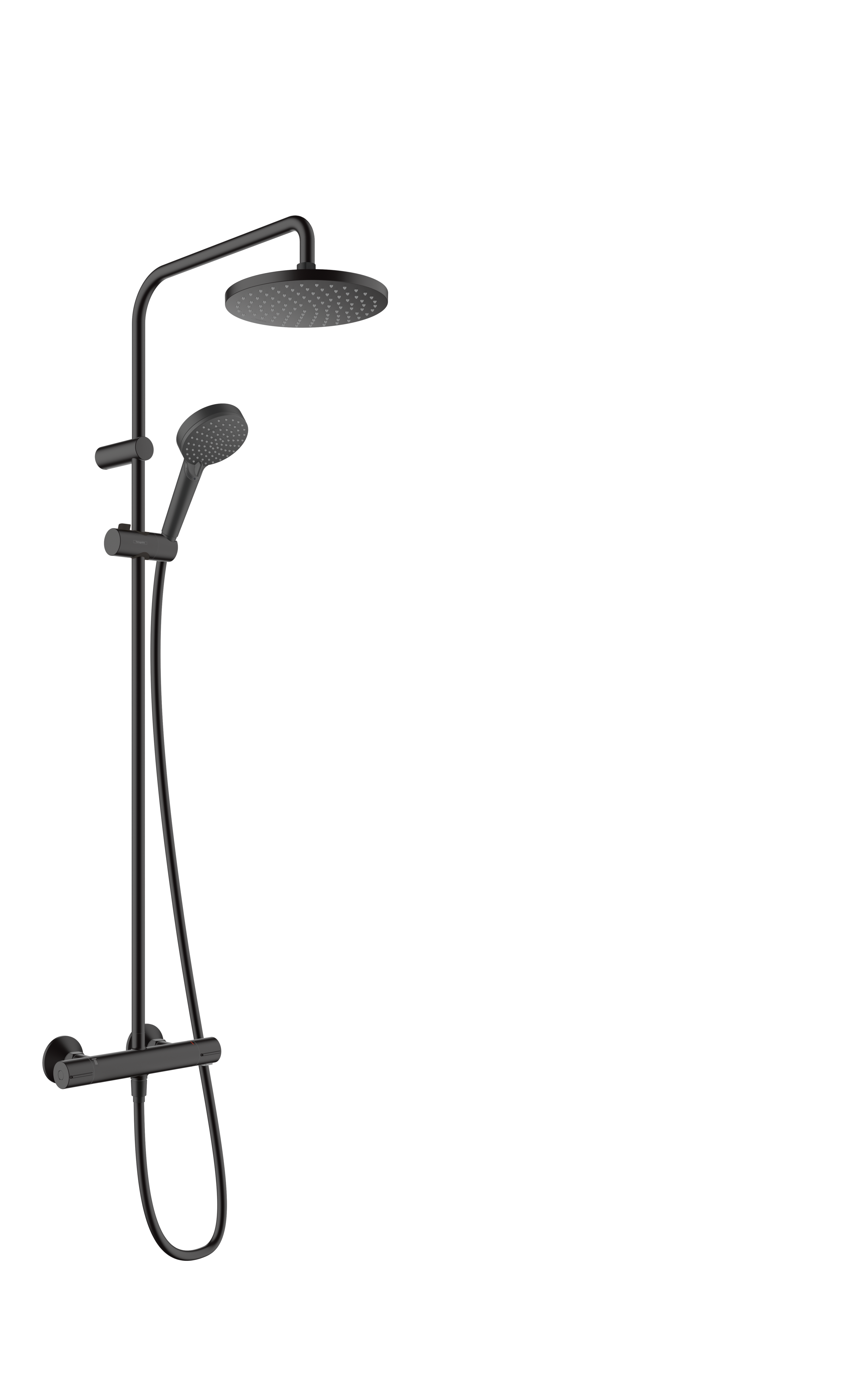 Hansgrohe Vernis Blend Showerpipes With Thermostatic Mixer 985 X 325 X 85mm Black - Matt