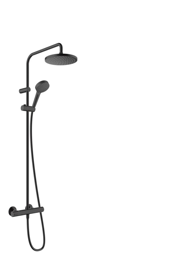 Hansgrohe Vernis Blend Showerpipes With Thermostatic Mixer 985 X 325 X 85mm Black - Matt product image - Image 1
