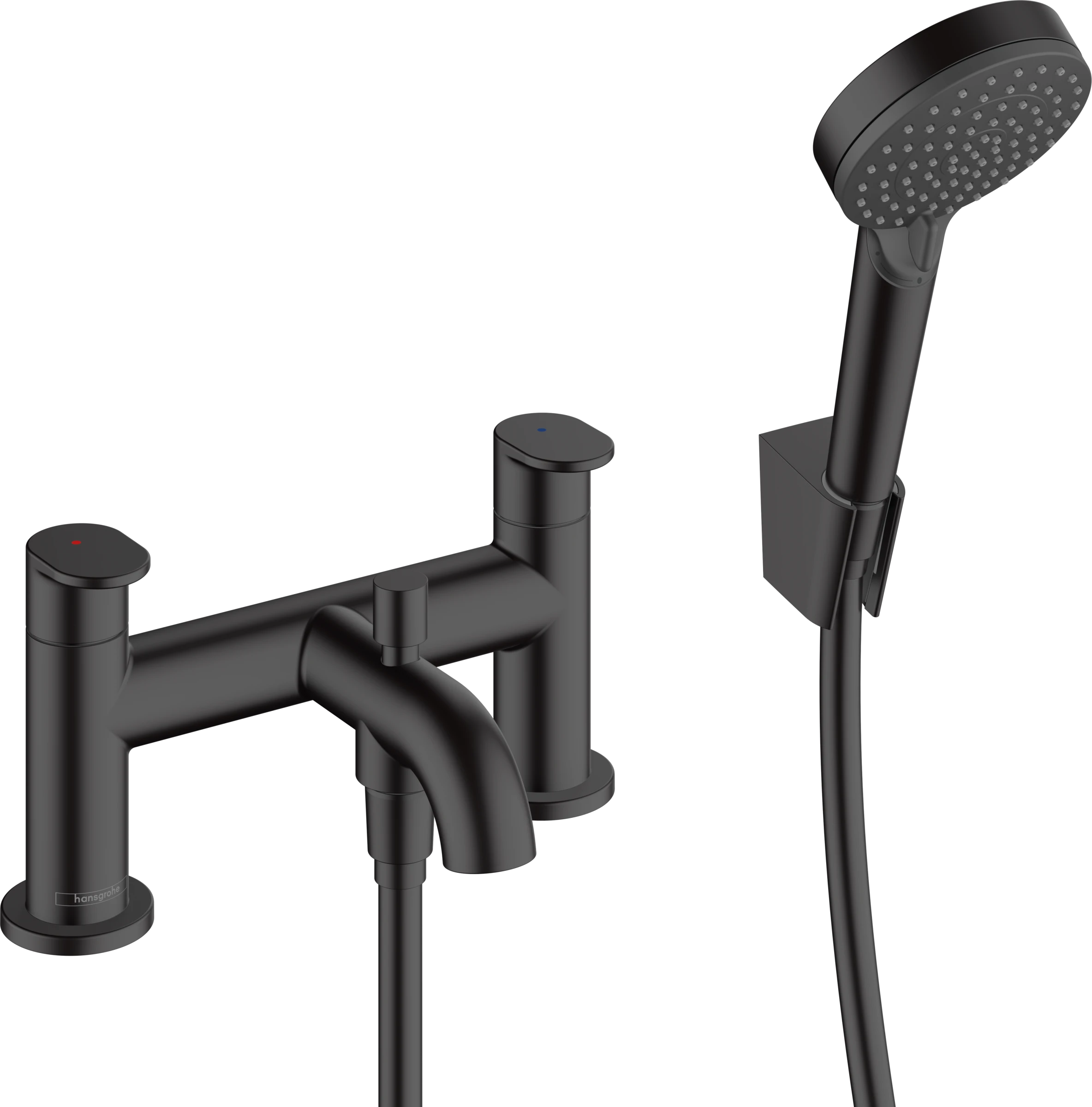 Hansgrohe Vernis Blend Bath Mixers Exposed 280 X 220 X 180mm Black - Matt