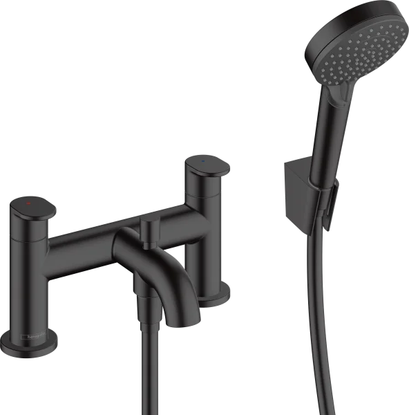 Hansgrohe Vernis Blend Bath Mixers Exposed 280 X 220 X 180mm Black - Matt