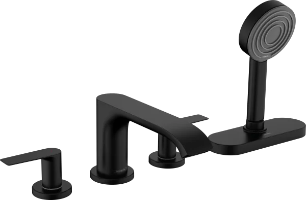 Hansgrohe Vivenis 4-hole Rim Mounted Bath Mixer With Sbox Matt Black