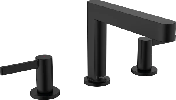 Hansgrohe Finoris 3-hole Basin Mixer 110 With Push-open Waste Set Matt Black