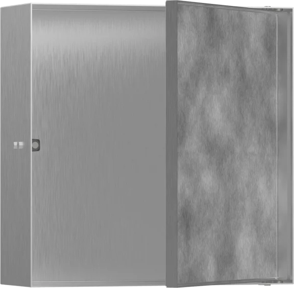 Hansgrohe Xtrastoris Rock Wall Niche With Tileable Door 300/300/100 Brushed Stainless Steel