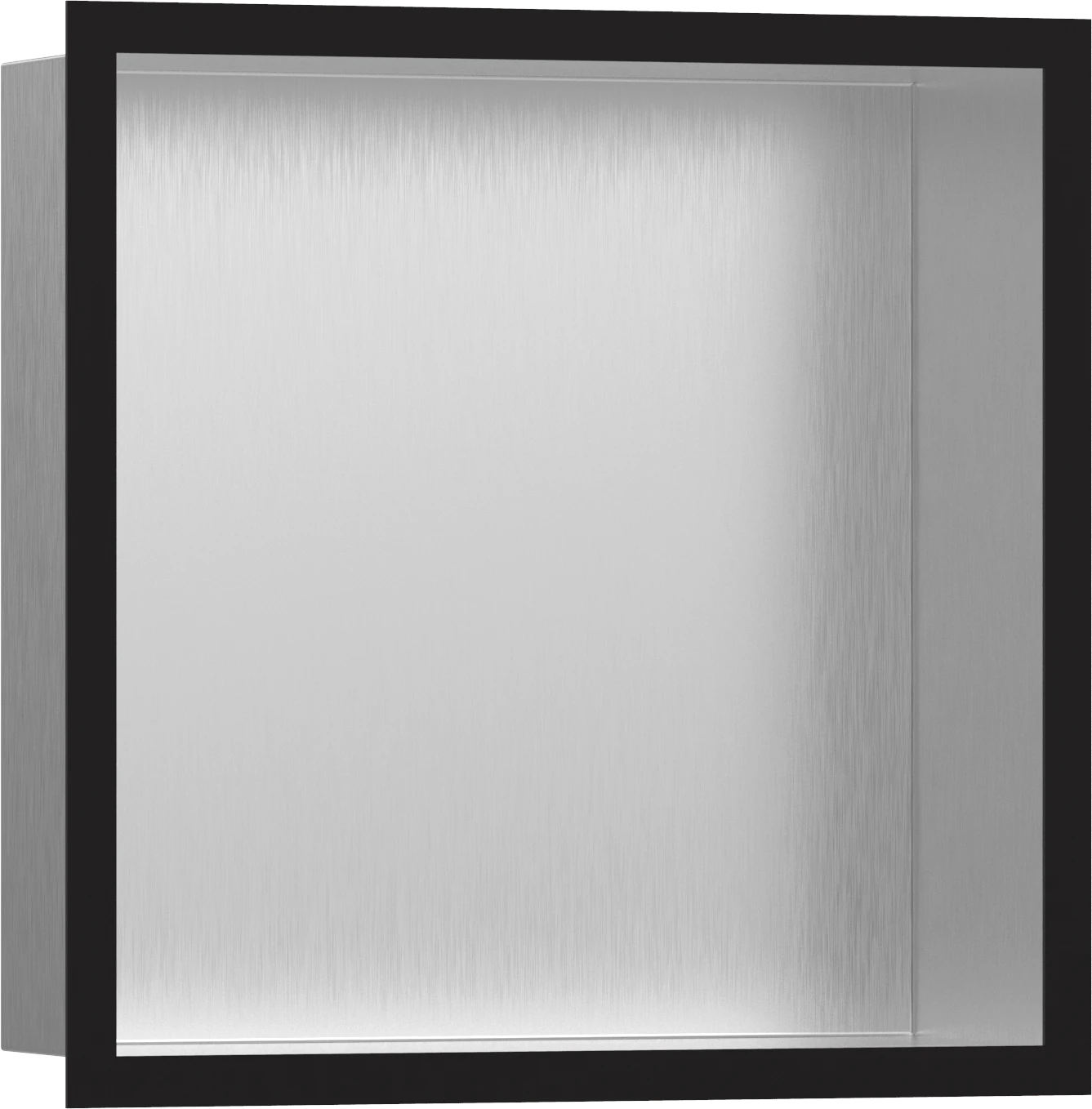 Hansgrohe Xtrastoris Individual Wall Niche Brushed Stainless Steel With Design Frame 300/300/100 Matt Black