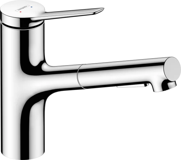 Hansgrohe Zesis M33 Single Lever Kitchen Mixer 150, Metal Pull-out Spray, 2jet, Sbox Chrome