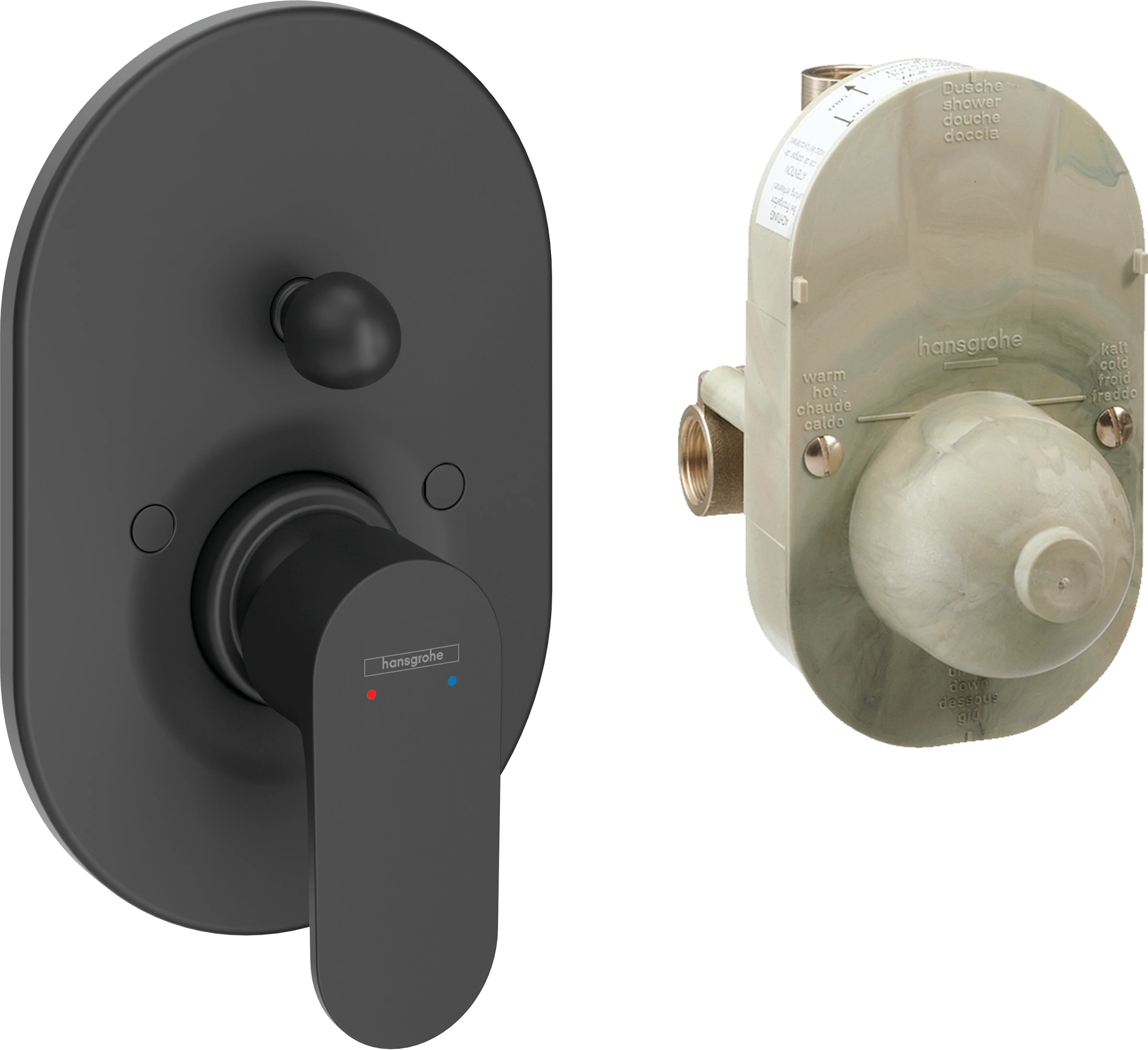 Hansgrohe Rebris S Bath Mixers Concealed 440 X 238 X 100mm Black - Matt
