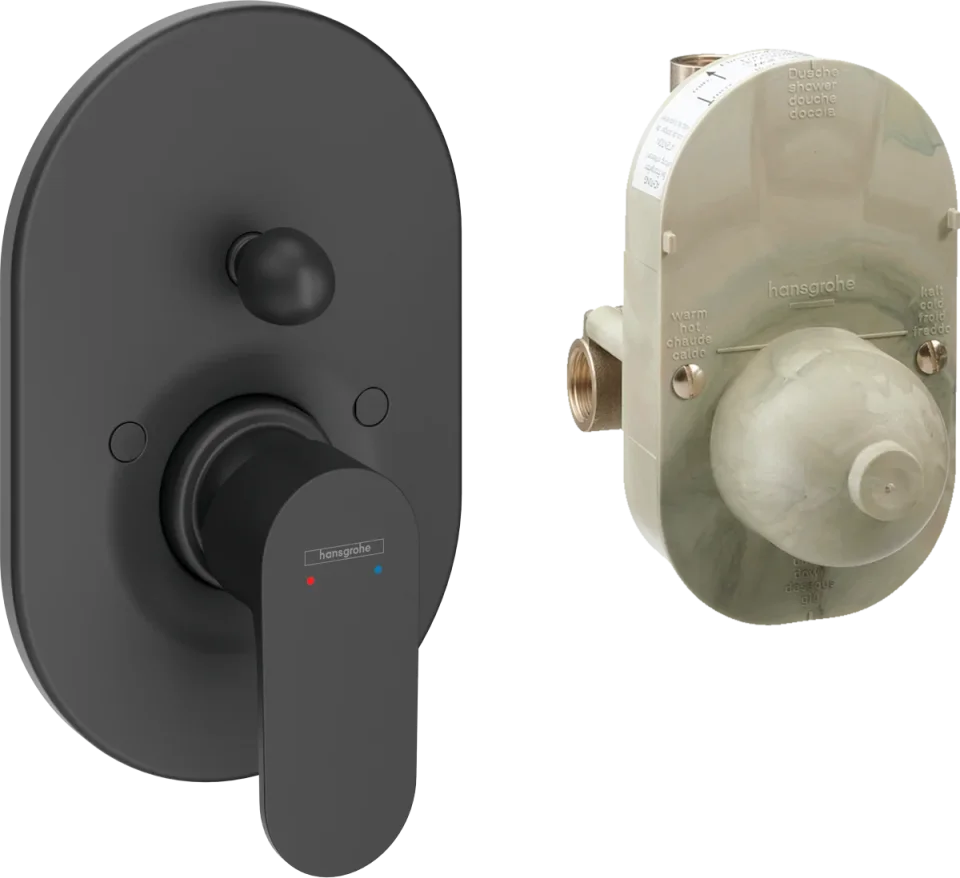 Hansgrohe Rebris S Bath Mixers Concealed 440 X 238 X 100mm Black - Matt product image - Image 1