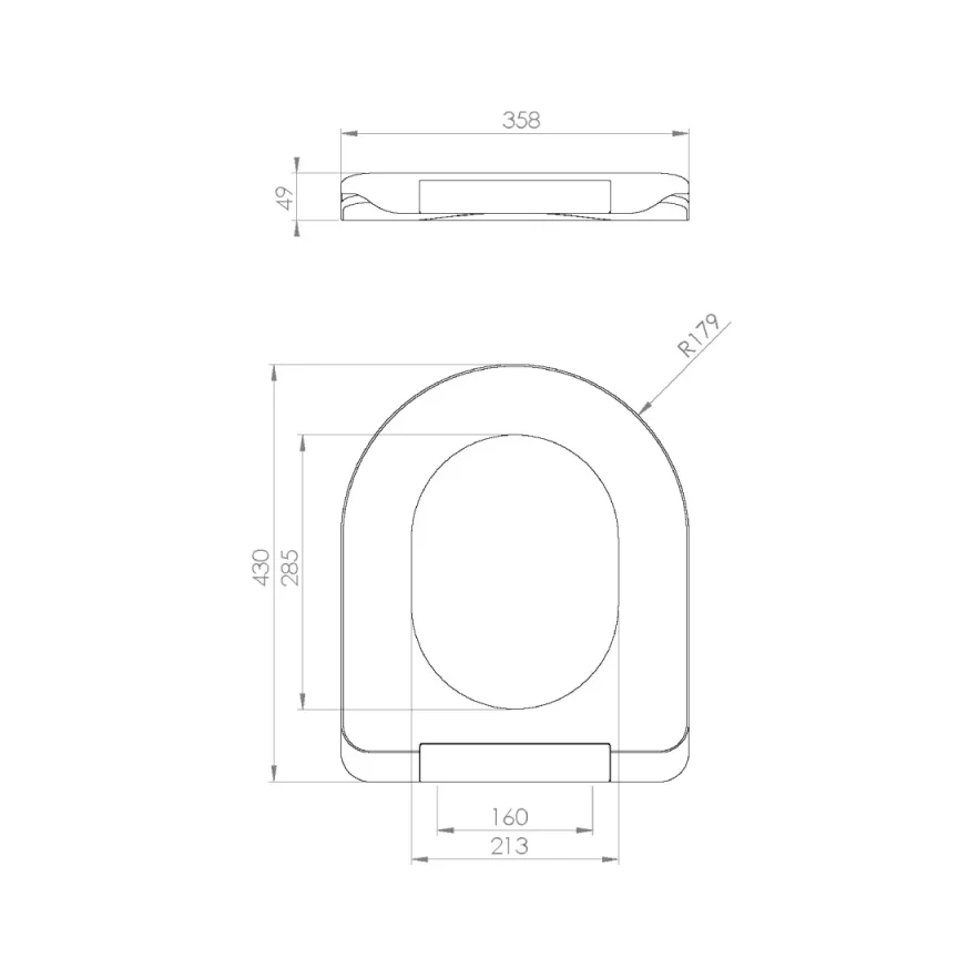 Saneux Austen Slim-line Soft Close Seat & Cover (for 50070, 50074, 50077, 66070 & 66074) detail view - Image 4