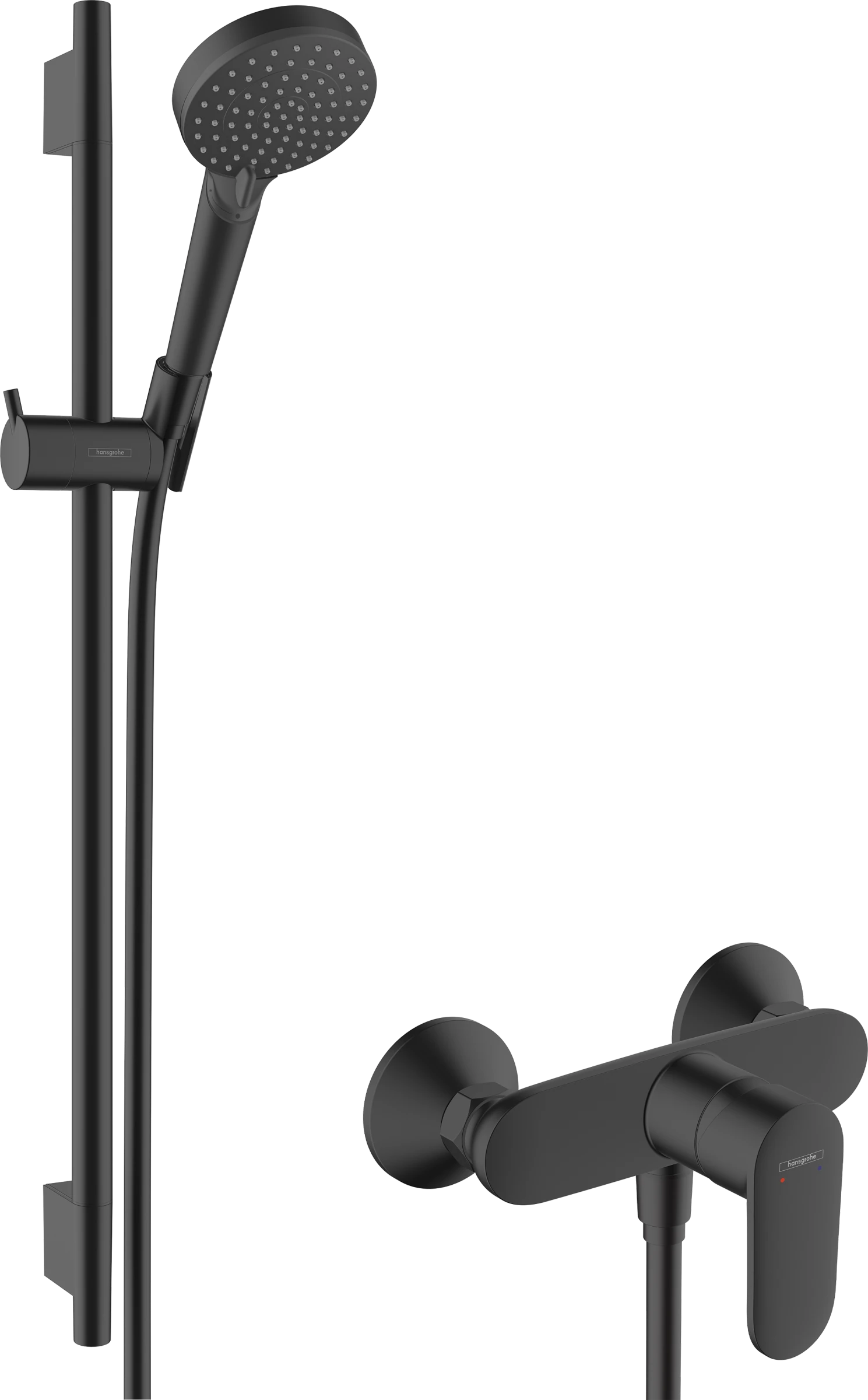 Hansgrohe Vernis Blend Shower Combination 690 X 195 X 115mm Black - Matt