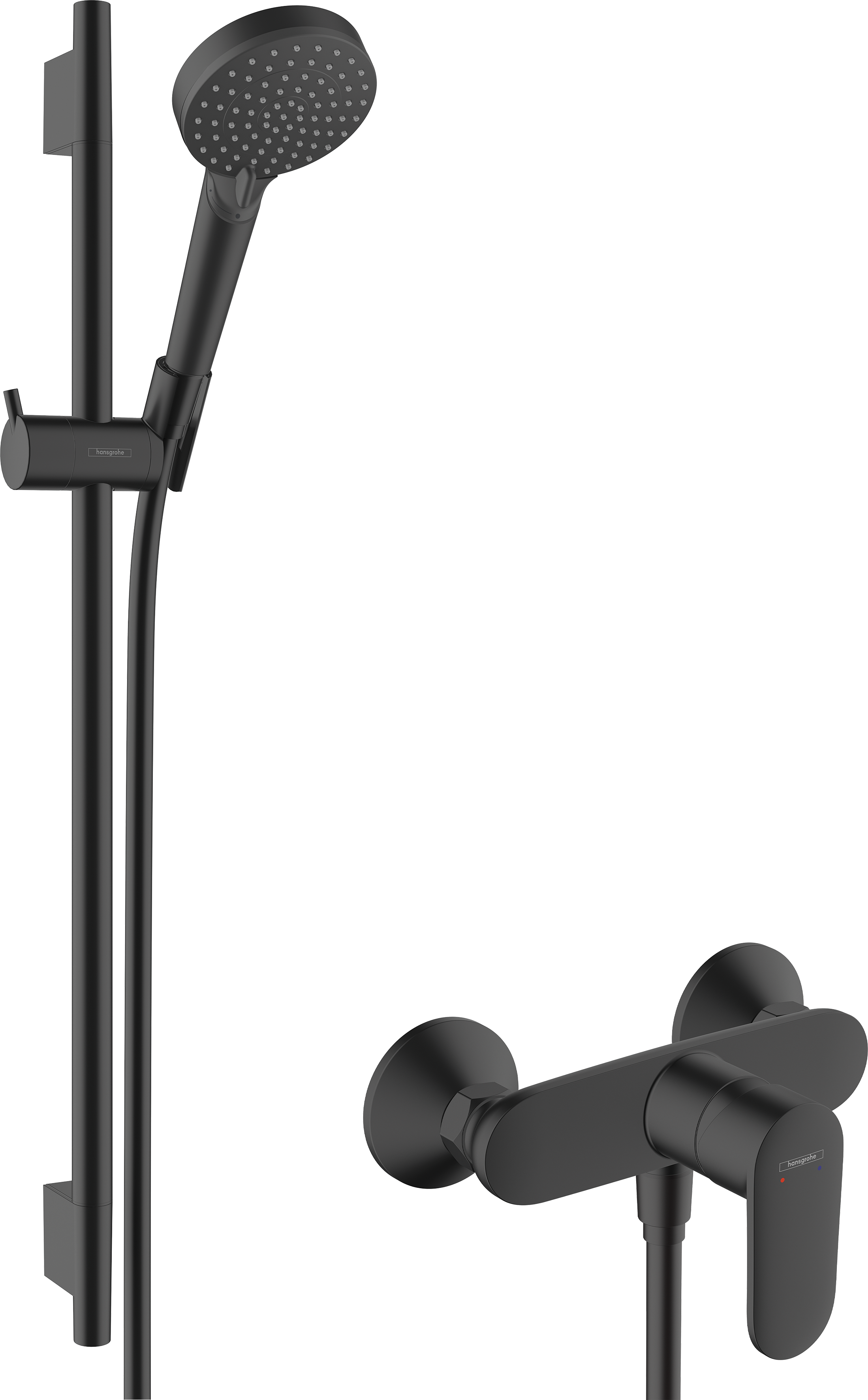 Hansgrohe Vernis Blend Shower Combination 690 X 195 X 115mm Black - Matt