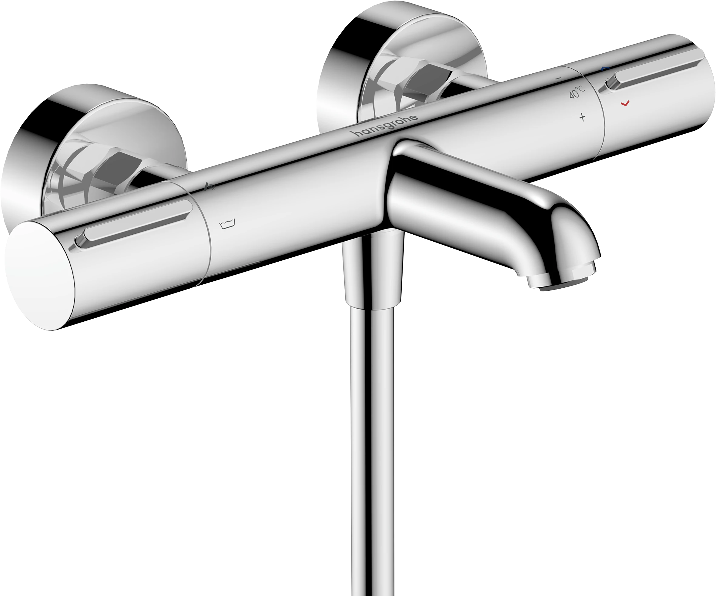 Hansgrohe Ecostat Element Thermostatic Bath Filler Mixer Exposed 366 X 226 X 103mm Chrome