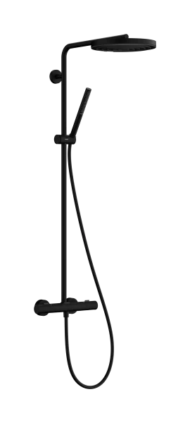 Hansgrohe Pulsify S Puro Showerpipes With Thermostatic Mixer 1099 X 356 X 112mm Black - Matt