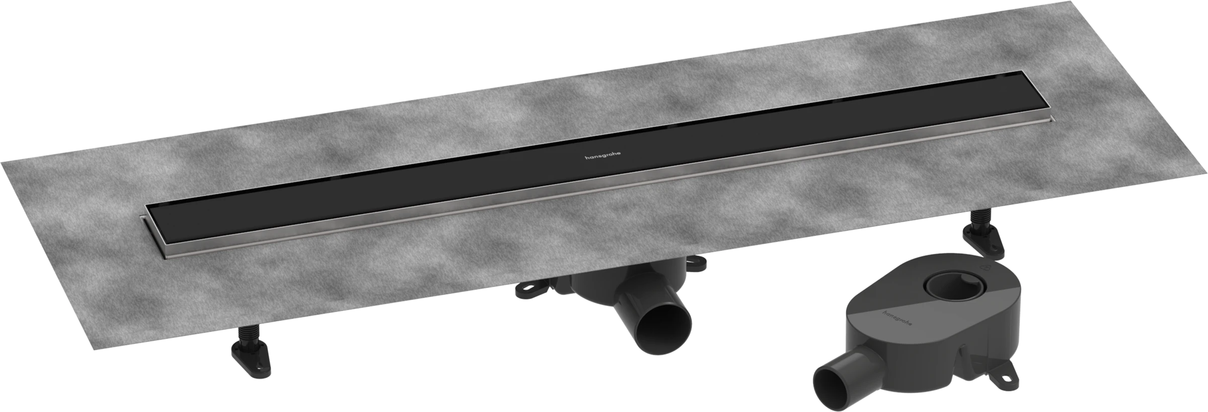 Hansgrohe Raindrain Go Shower Wastes 983 X 163 X 132mm Black - Matt