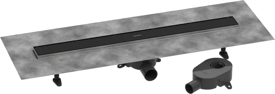 Hansgrohe Raindrain Go Shower Wastes 983 X 163 X 132mm Black - Matt product image - Image 1