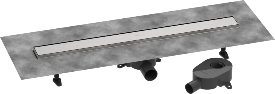 Hansgrohe Raindrain Go Shower Wastes 983 X 163 X 132mm Stainless Steel - Brushed product image - Image 1