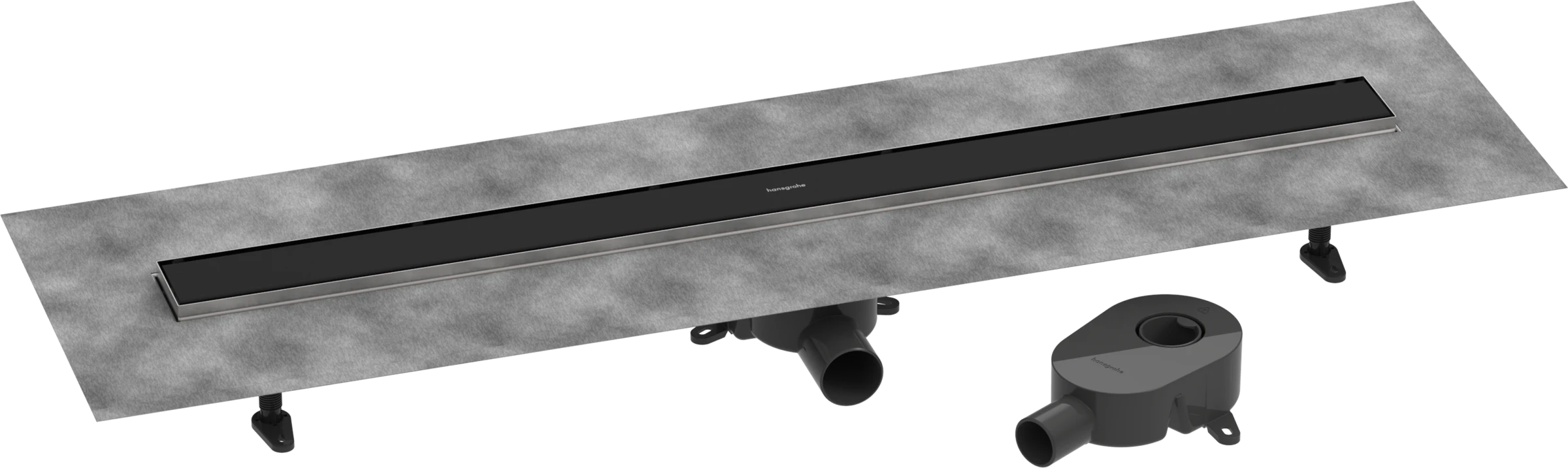 Hansgrohe Raindrain Go Shower Wastes 1183 X 163 X 132mm Black - Matt
